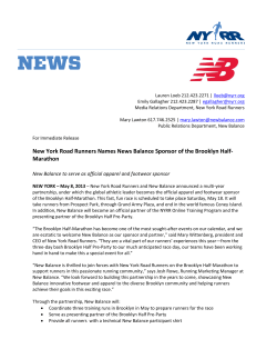 New York Road Runners Names News Balance Sponsor of the