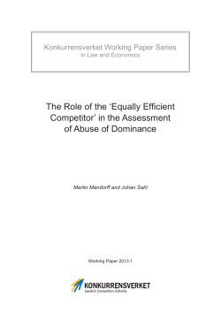 The Role of the `Equally Efficient Competitor` in