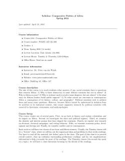 Syllabus - Peter van der Windt