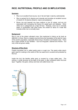rice: nutritional profile and gi implications