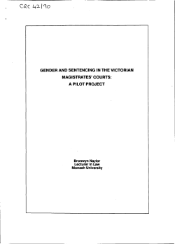 Gender and sentencing in the victorian Magistrates` court