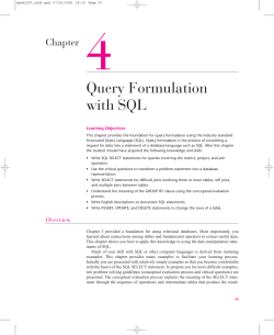 Query Formulation with SQL - McGraw Hill Higher Education