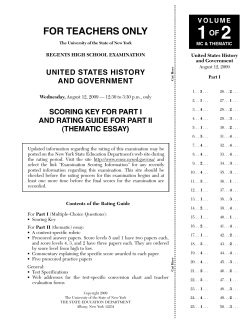 Scoring Key for Part I and Rating Guide for Part II