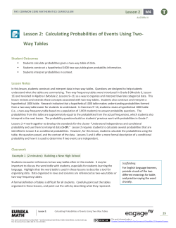 Lesson 2: Calculating Probabilities of Events Using Two