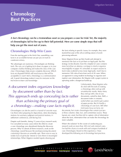 Chronology Best Practices