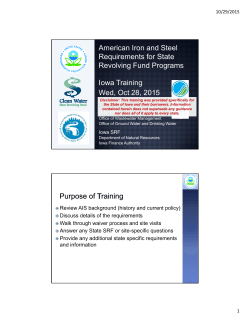 American Iron and Steel Requirements for State Revolving Fund