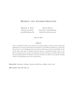 Honesty and Adverse Selection