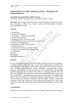 Food Safety at the National Level