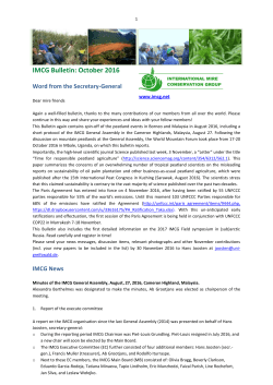 IMCG Bulletin: October 2016 - International Mire Conservation Group