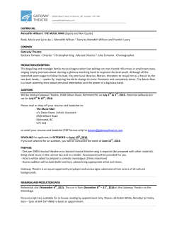 Casting Call - The Music Man - deadline