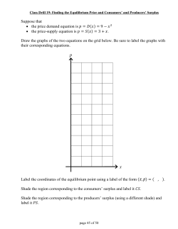Suppose that &bull; the price demand equation is = (    ) = 9 &minus; &bull; the price