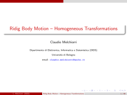 Ridig Body Motion &ndash; Homogeneous Transformations