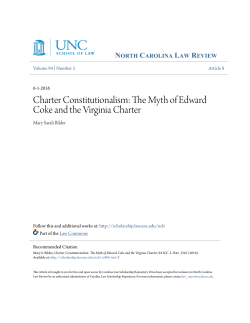 The Myth of Edward Coke and the Virginia Charter