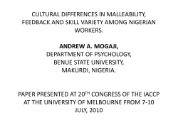 cultural differences in malleability, feedback and skill variety among