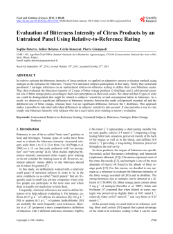 Evaluation of Bitterness Intensity of Citrus Products by an Untrained
