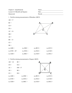 Class work #2 Rhombus, Squares Put in NB or on pdf