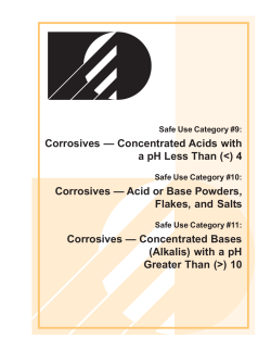 Corrosives &mdash; Concentrated Acids with a pH Less Than (<) 4