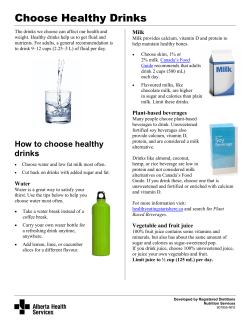 Choose Healthy Drinks - Alberta Health Services