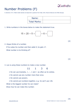 Number Problems (F)