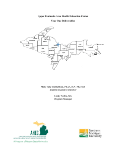 Upper Peninsula Area Health Education Center Year One