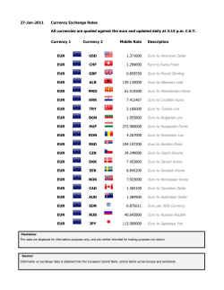 Euro to American Dollar Euro to Pound Sterling Euro to