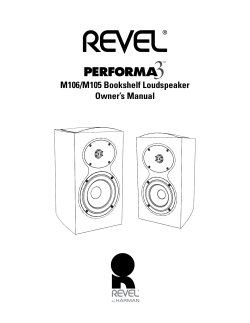 M106/M105 Bookshelf Loudspeaker Owner`s Manual