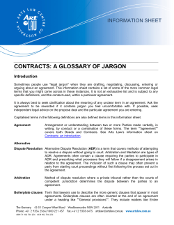 contracts: a glossary of jargon