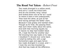 The Road Not Taken - Robert Frost