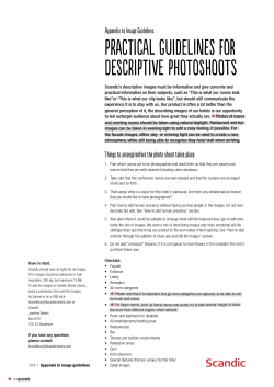 our Practical guidlines for descriptive photoshoots