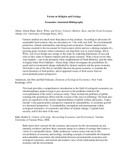 Forum on Religion and Ecology Economics Annotated Bibliography