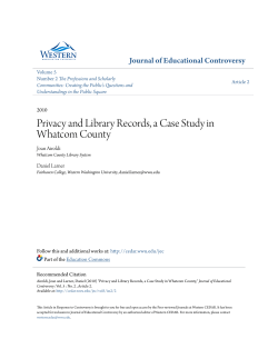 Privacy and Library Records, a Case Study in