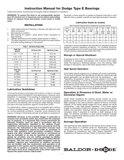 Instruction Manual for Dodge Type E Bearings