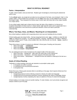 68 PLC, (541) 346‐3226 University of Oregon http://tlc.uoregon.edu