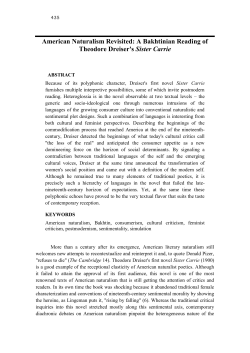 American Naturalism Revisited: A Bakhtinian Reading of Theodore