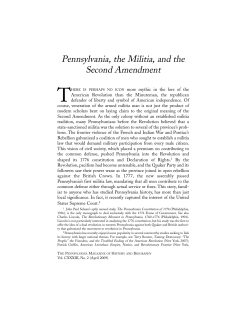 Pennsylvania, the Militia, and the Second Amendment