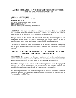 action research: a wonderfully uncomfortable mode of creating