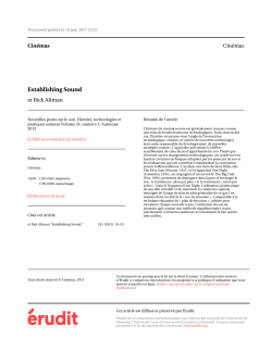 Establishing Sound