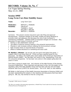 Long-Term Care Rate Stability Issues