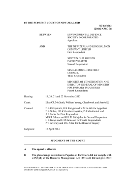 EDS v NZ King Salmon - Courts of New Zealand