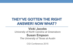 they`ve gotten the right answer! now what?