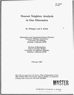 Nearest Neighbor Analysis in One Dimension