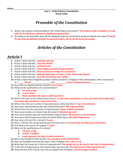Preamble of the Constitution Articles of the Constitution Article I