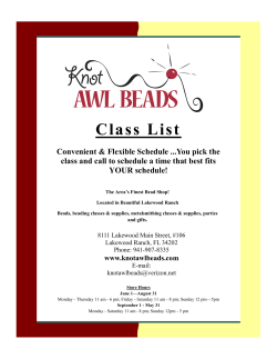 Class List - Knot Awl Beads