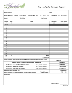 Rally-FrEe Score Sheet