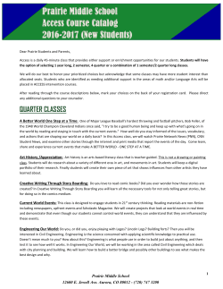 2016-2017 ACCESS Course Guide