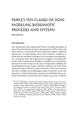 peirce`S ten claSSeS of SiGnS - Indiana University&ndash;Purdue