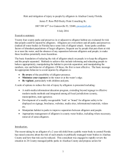 Risk and mitigation of alligator attacks in Alachua County Florida
