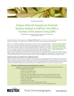 Prepare Olive Oil Samples for Pesticide Residue Analysis in Half the