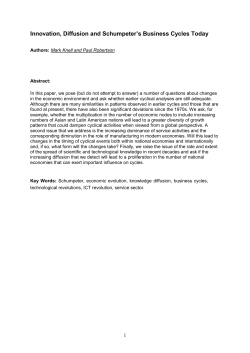 Innovation, Diffusion and Schumpeter`s Business Cycles Today