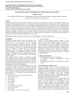 Green business practices: Balancing environment and economic